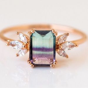 Local eclectic fluorite ring